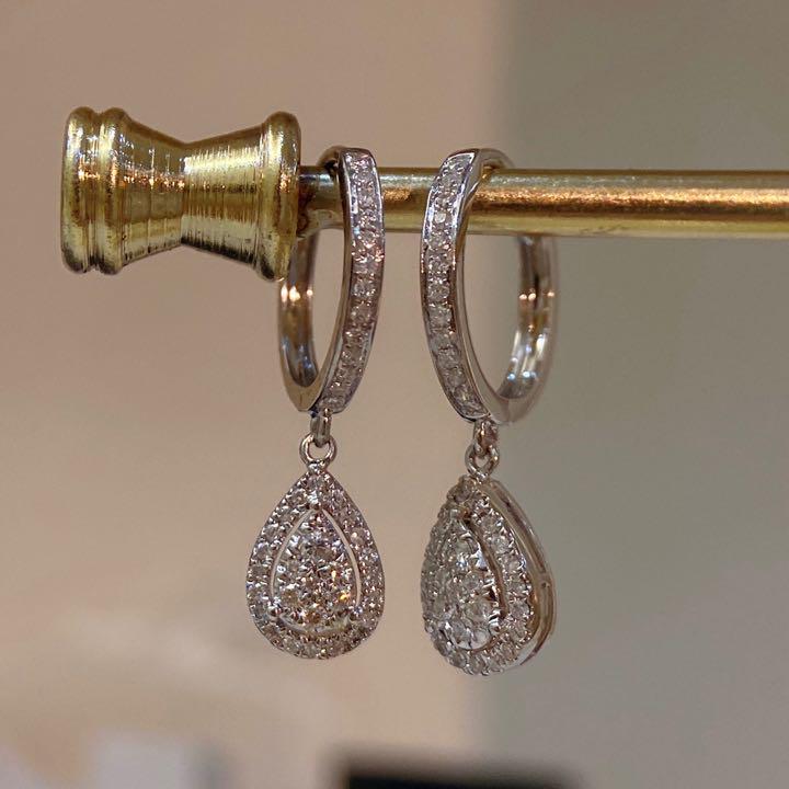 k18wg ダイヤモンド付きピアス 楽天市場】K18WG/YG【0.30ct】ダイヤモチーフ ダイヤモンド
