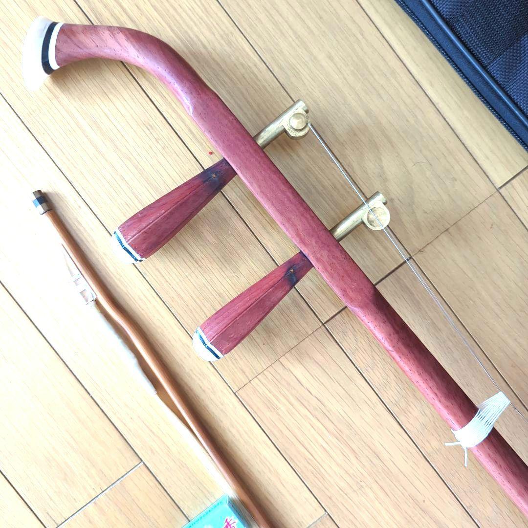 未使用紅木人工皮二胡 本蛇革紅木と同じ音色、音量です!!