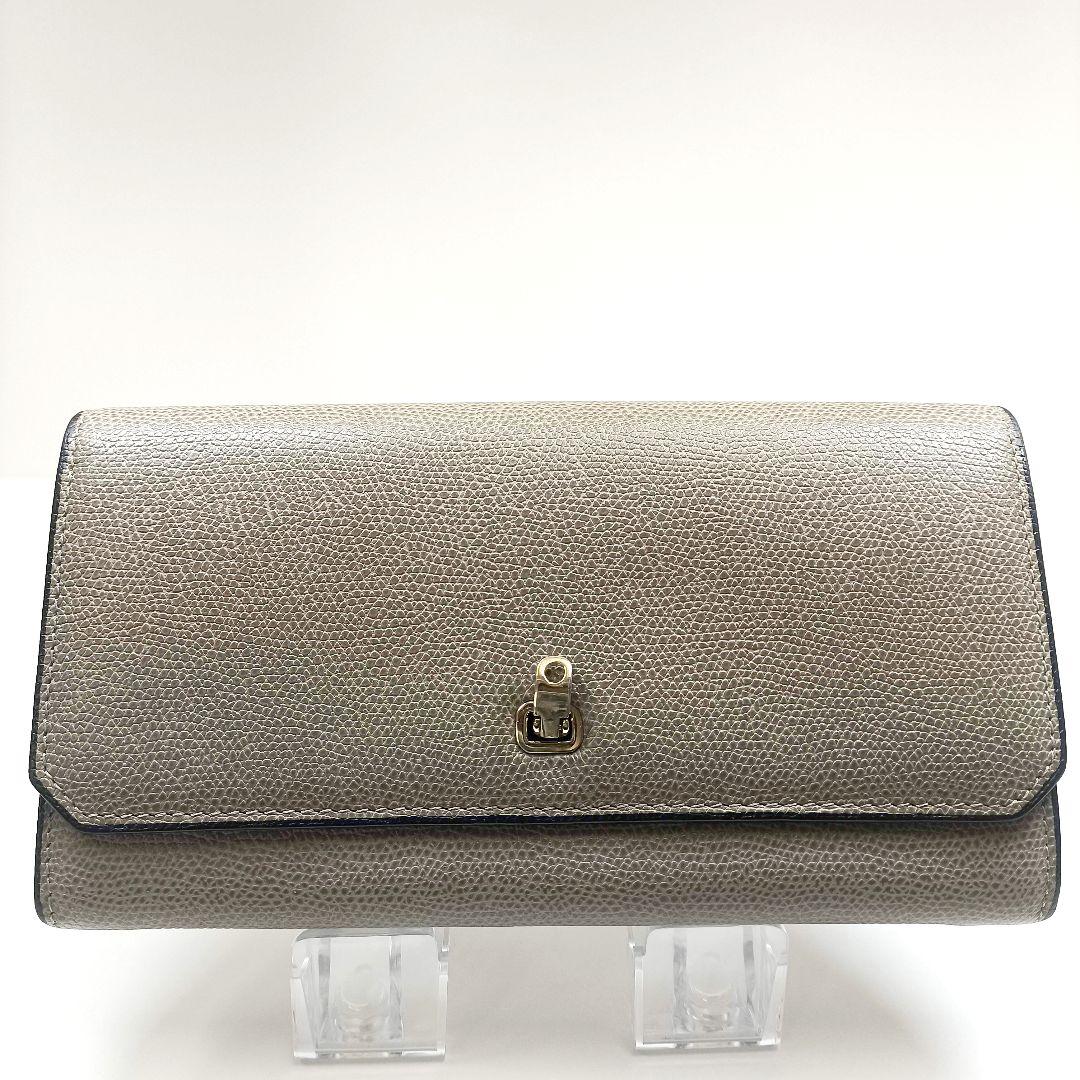 極美品 ヴァレクストラ シティパース 長財布 フラップ ベージュ