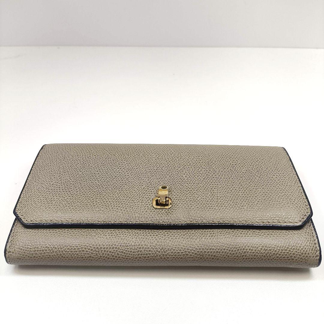 極美品 ヴァレクストラ シティパース 長財布 フラップ ベージュ