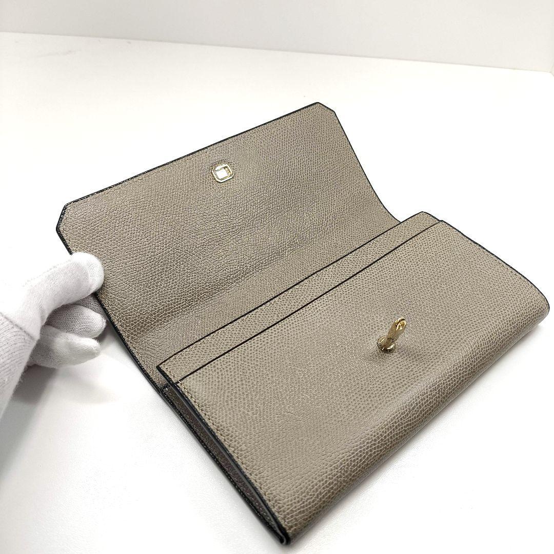 極美品 ヴァレクストラ シティパース 長財布 フラップ ベージュ