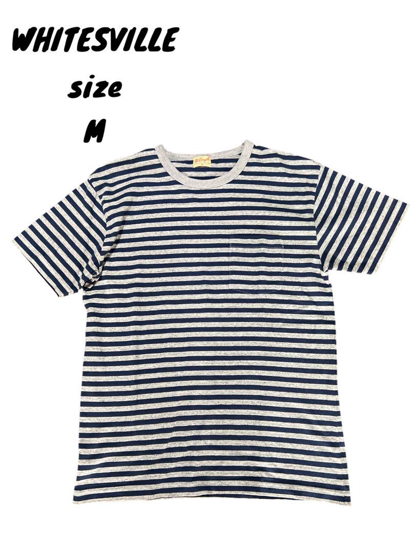 WHITESVILLE ホワイトビル　ボーダー　ポケット　Tシャツ