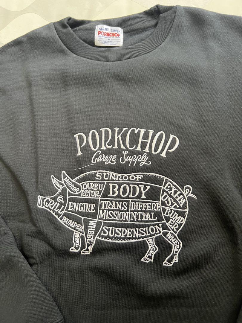 PORKCHOP プリントスウェット XLサイズ ブラック　刺繍 PORKCHOP プリントスウェット XLサイズ ブラック 刺繍 メンズ