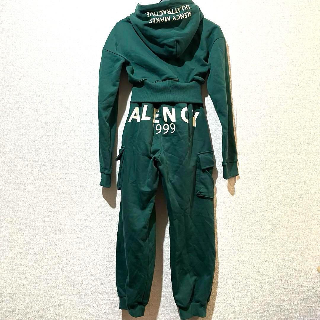 【良品】alency セットアップ ジャージ グリーン 緑 プリント 腹だし