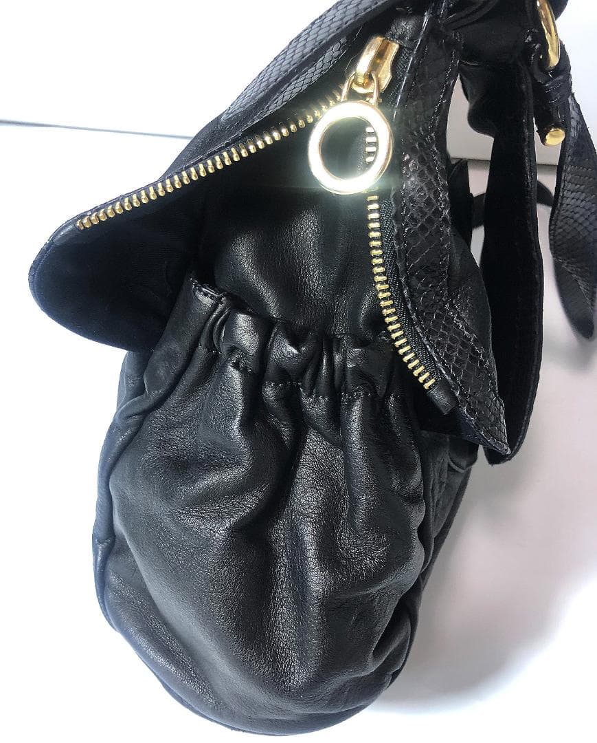 希少/アーカイブ■09AW/H&M x ジミー チュウ コラボ レザーバッグ