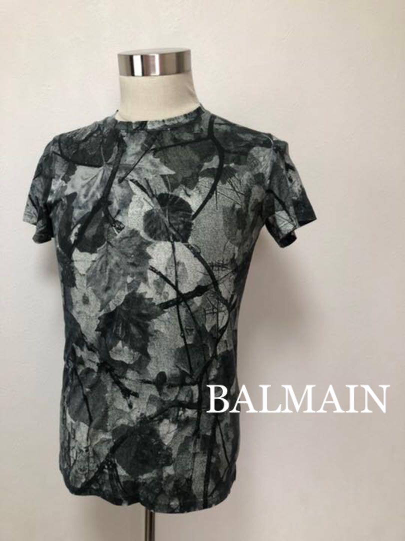 BALMAIN バルマン パンチング ツリーモチーフ コットンTシャツ