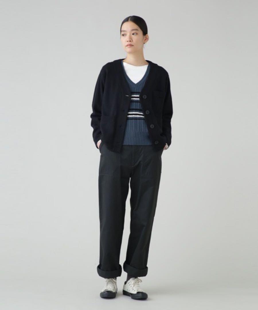 MHL. ニットベスト cotton wool random feed ボーダー