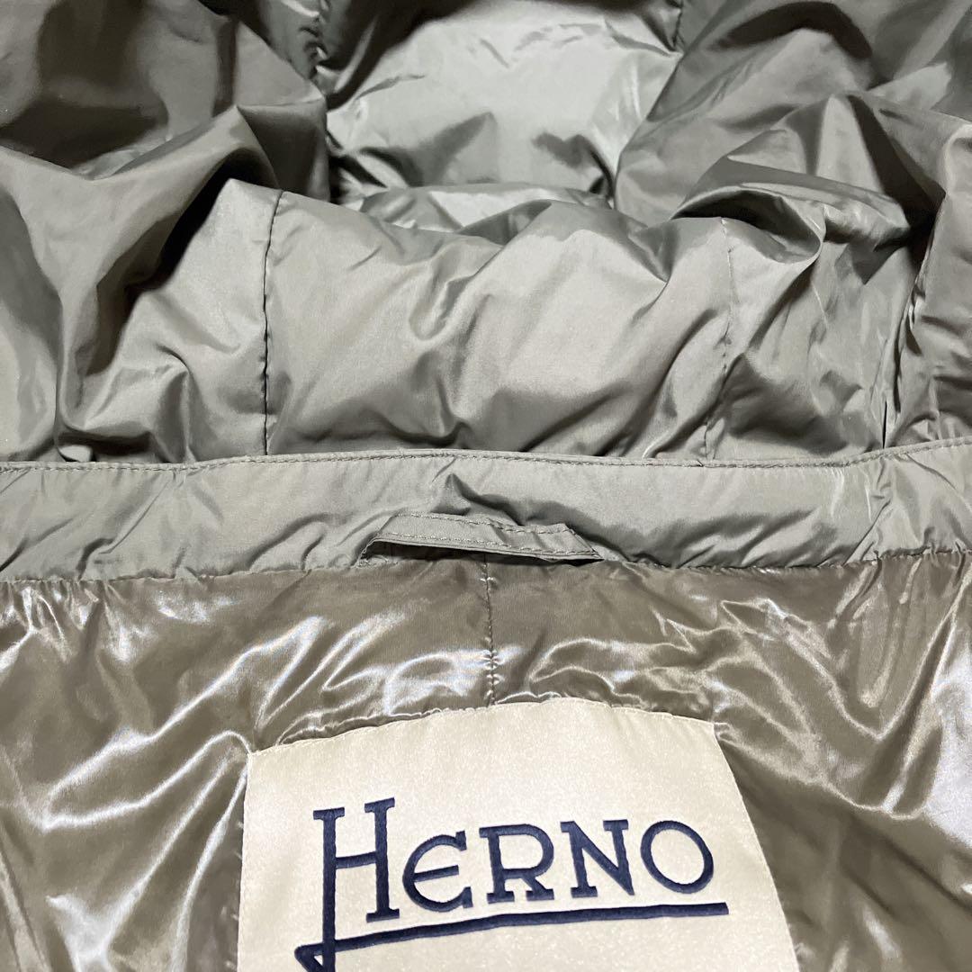 HERNO ヘルノ 希少カラー ニット切り替え ドッキング ダウンコート 42
