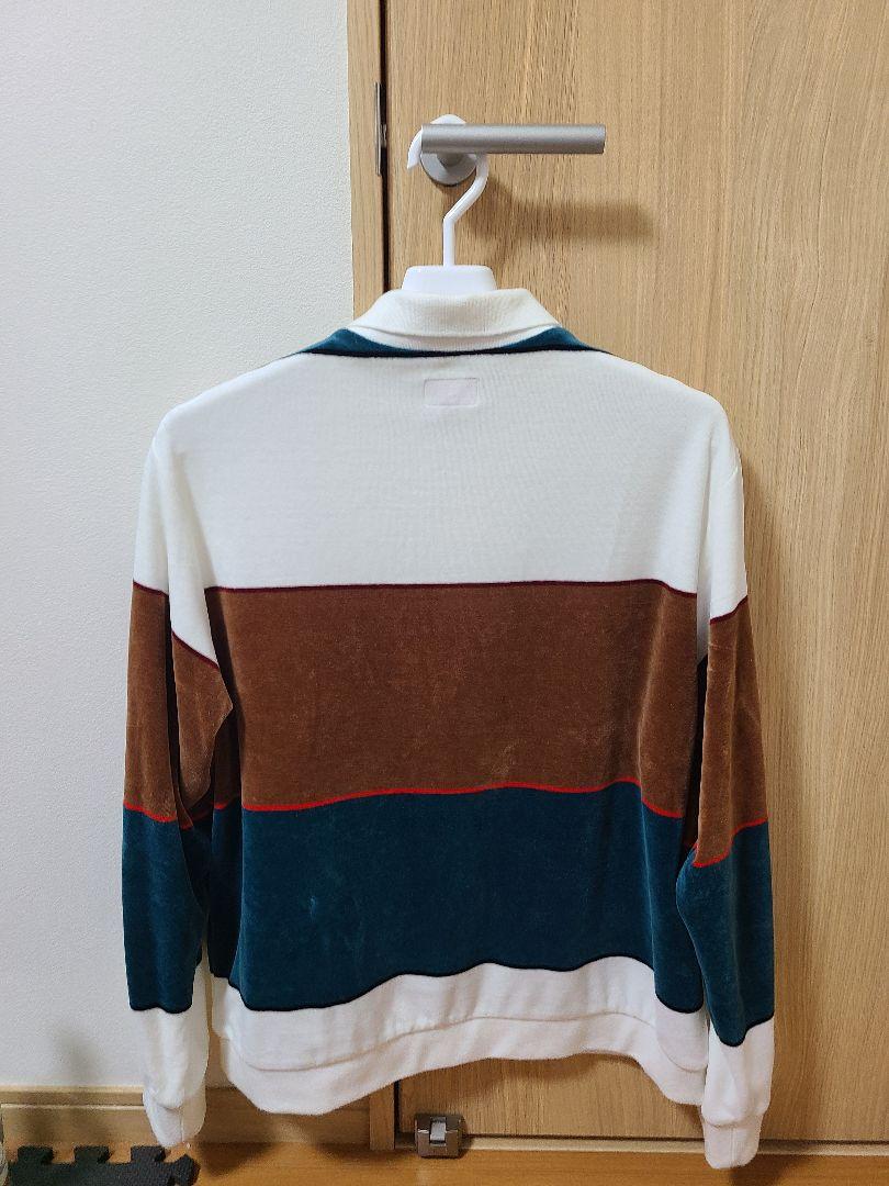 トップス supreme Stripe Velour L/S Polo White / L