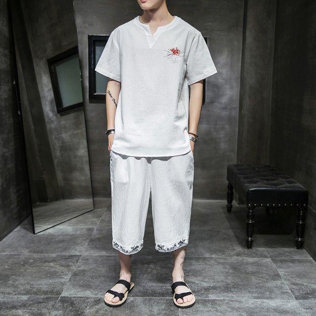 上下セット 夏新作 和柄 刺繍 スウェットセットアップ own0y-m92379319213 メンズ 半袖 Tシャツ NEW低価