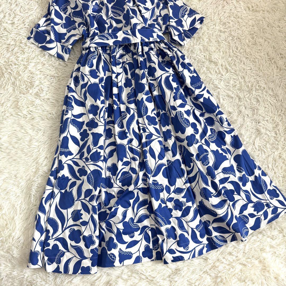 【美品✨】ケイトスペード　ロングワンピース　花柄　フローラ　ベルト付き　マキシ丈
