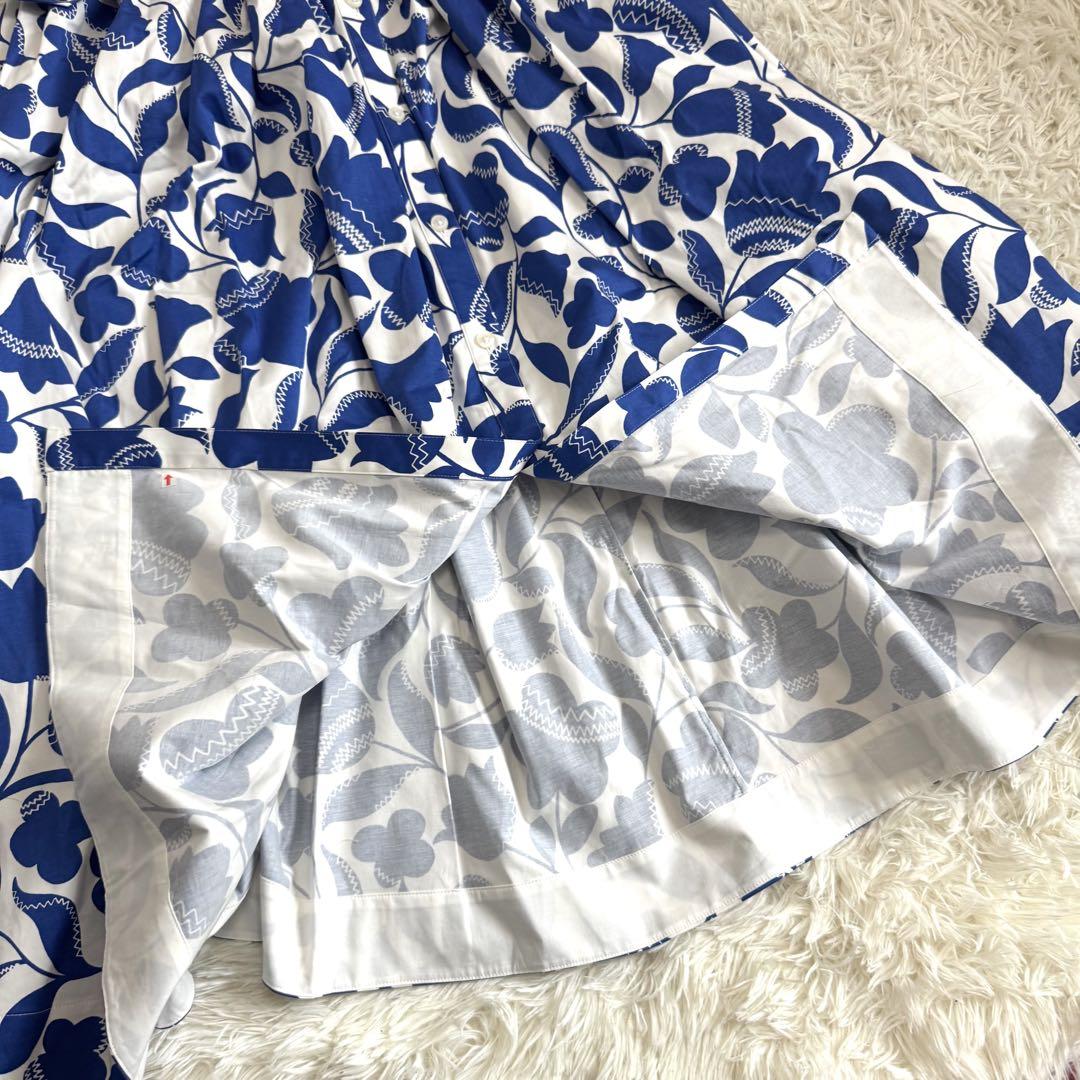 【美品✨】ケイトスペード　ロングワンピース　花柄　フローラ　ベルト付き　マキシ丈