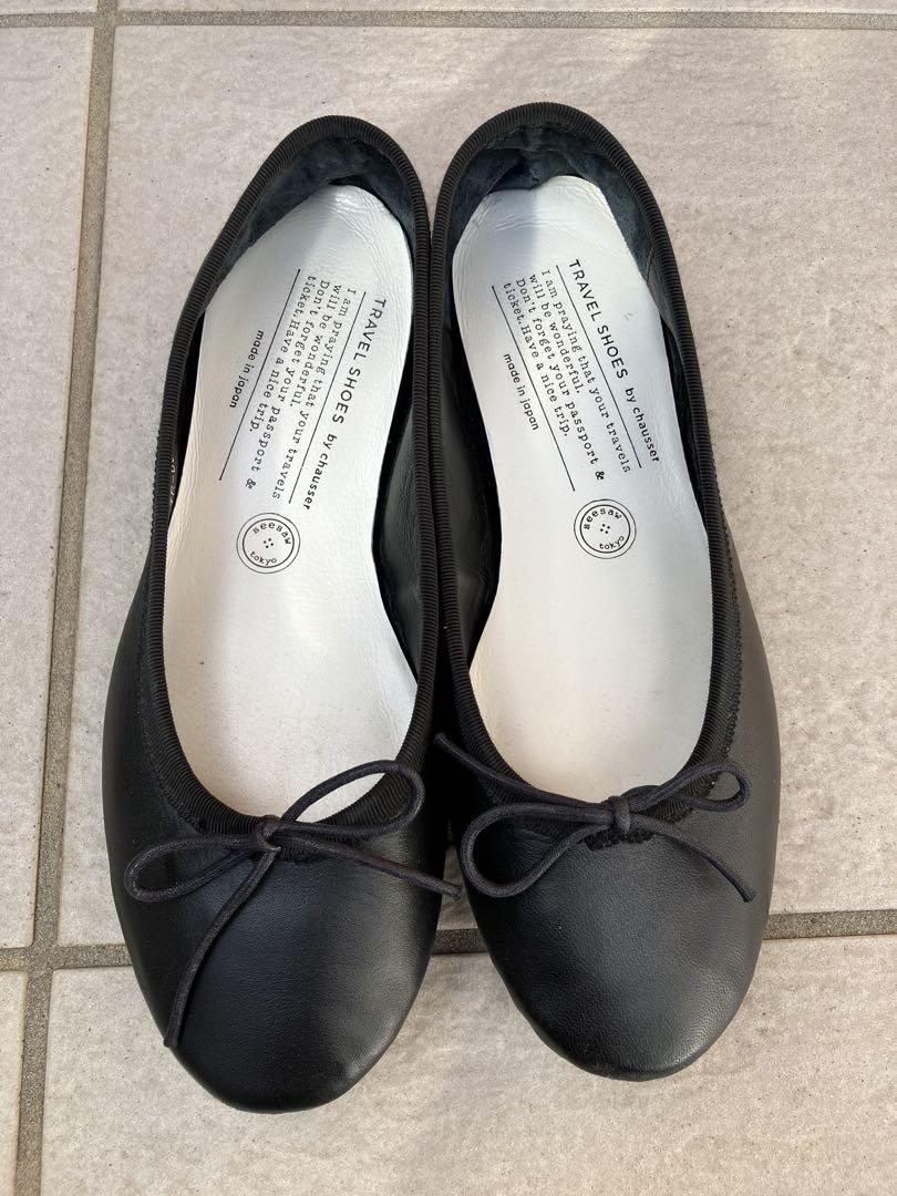 専用／ショセ　chausser トラベルシューズ　黒 バレエシューズ 36