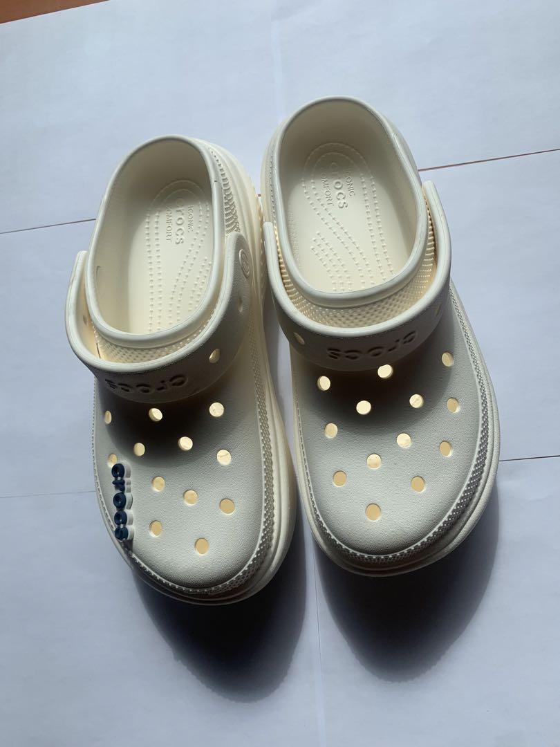 Crocs クロッグサンダル 白　厚底