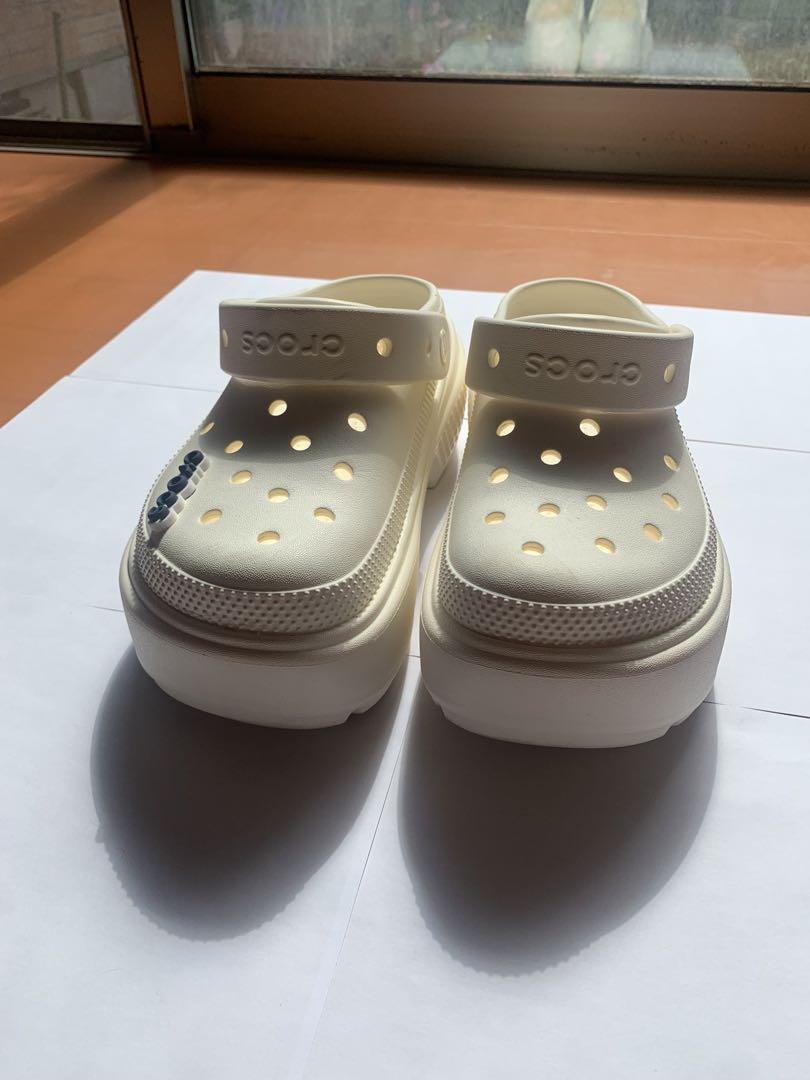 Crocs クロッグサンダル 白　厚底