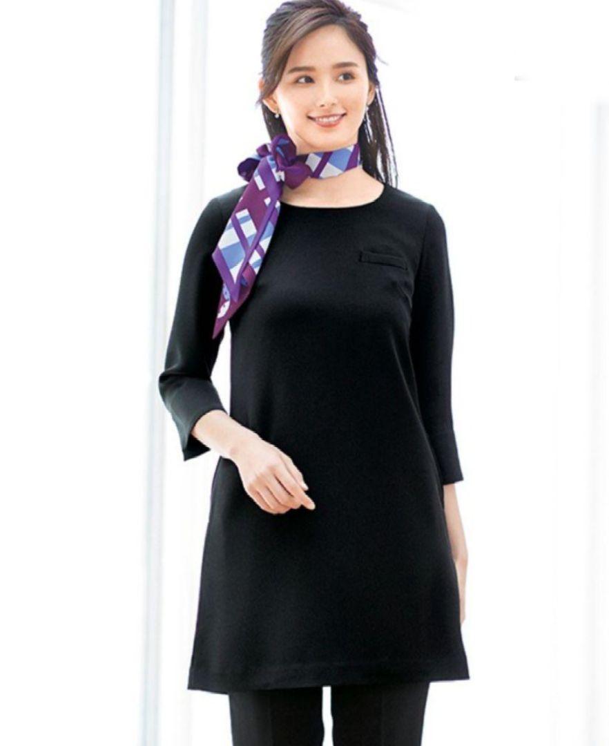 ボンマックス 事務服 チュニック 吸水速乾 ストレッチ ブラック 15号