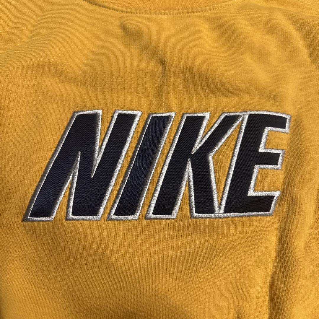 90s NIKE黄色スウォッシュスウェットトレーナーセンターロゴ