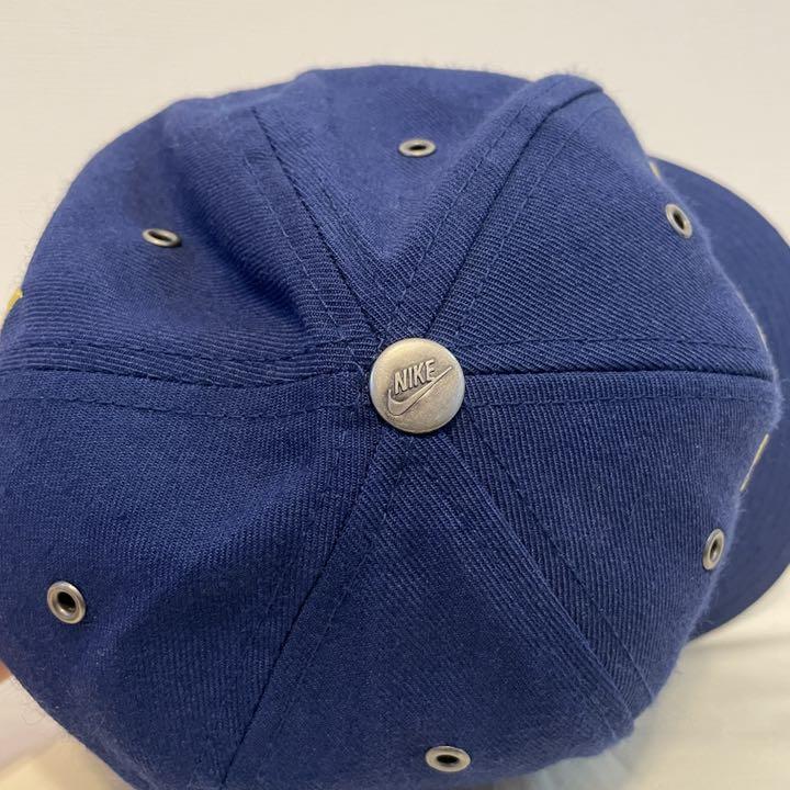 人気限定品 NIKEナイキ USA古着 ネイビー紺黄色緑 90s IxiRn-m92420215006 キャップ 刺繍ビッグロゴ 限定セールHOT