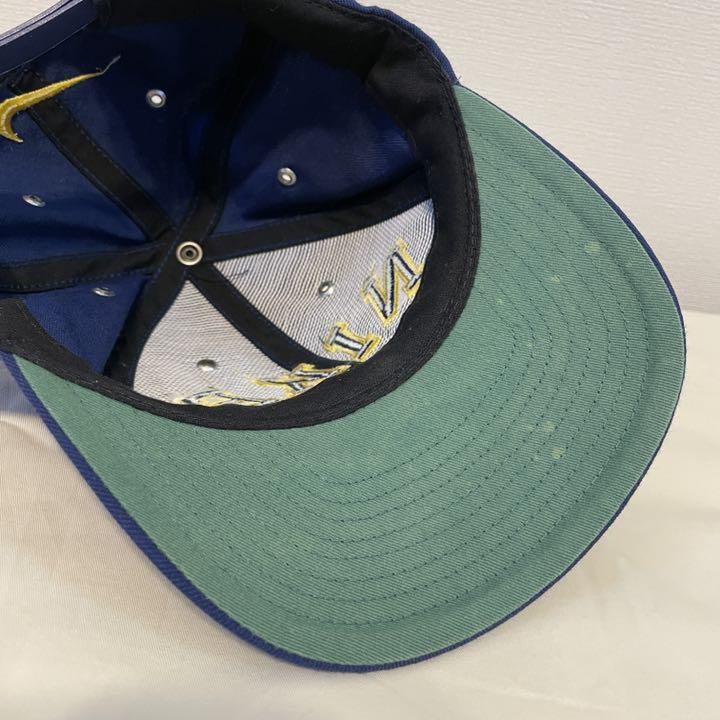 人気限定品 NIKEナイキ USA古着 ネイビー紺黄色緑 90s IxiRn-m92420215006 キャップ 刺繍ビッグロゴ 限定セールHOT