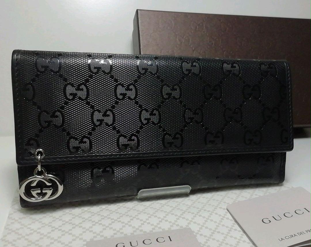 GUCCI グッチ GGインプリメ ブラック Wホック 付属品 美品 出色