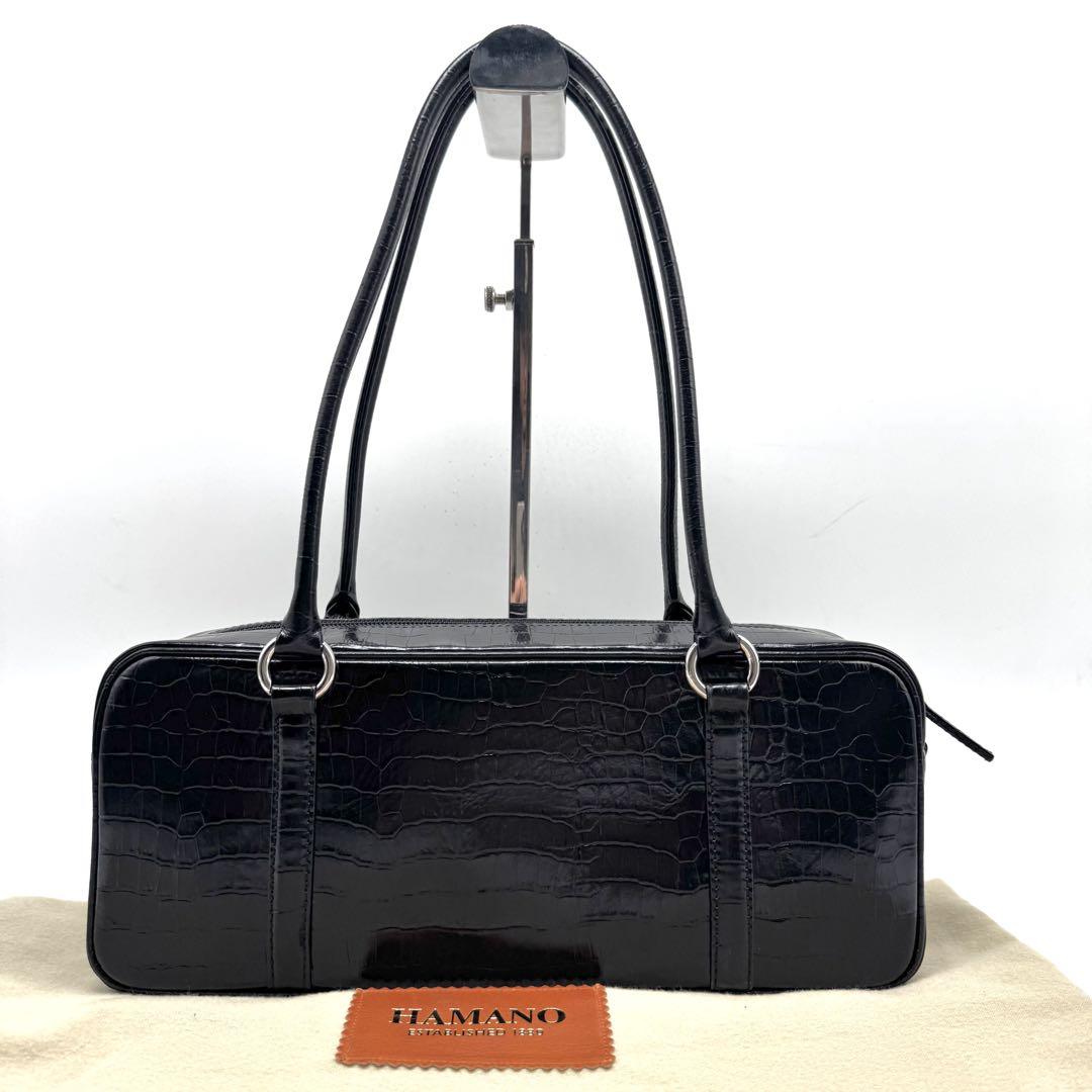 美品 HAMANO ハマノ A8 ボストンバッグ 2way 斜め掛け ブラック