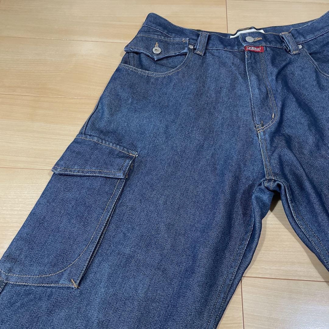 PJ Surf カーゴパンツ ダークブルー バギーパンツ XL シャイニーデニム