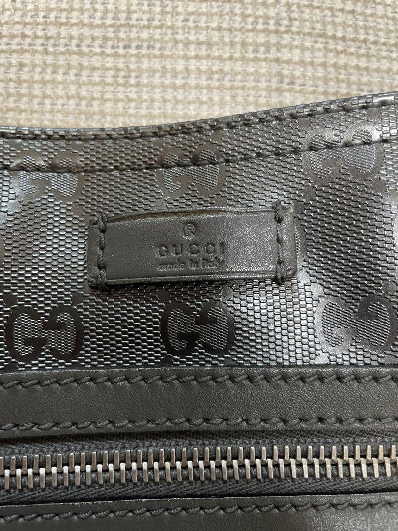 【中古】GUCCI GGインプリメ ショルダーバッグ メタリックグレー
