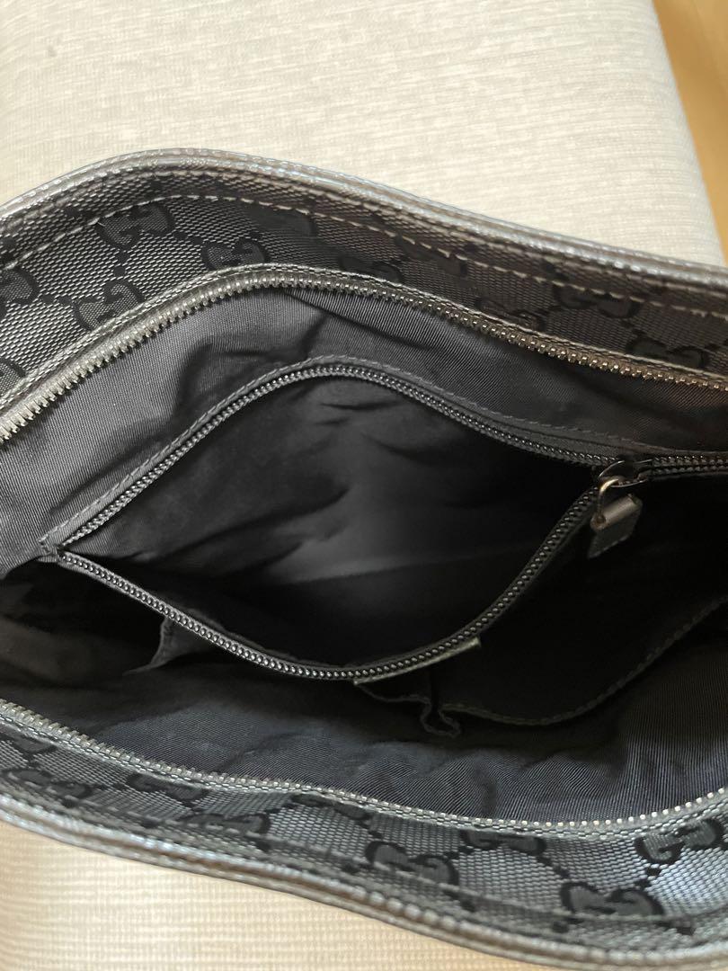 【中古】GUCCI GGインプリメ ショルダーバッグ メタリックグレー
