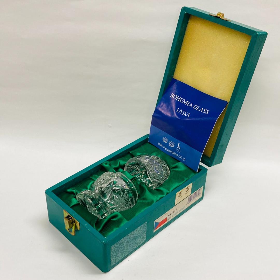 未使用 ボヘミア クリスタル グラス キャニスター MA-817 チェコ