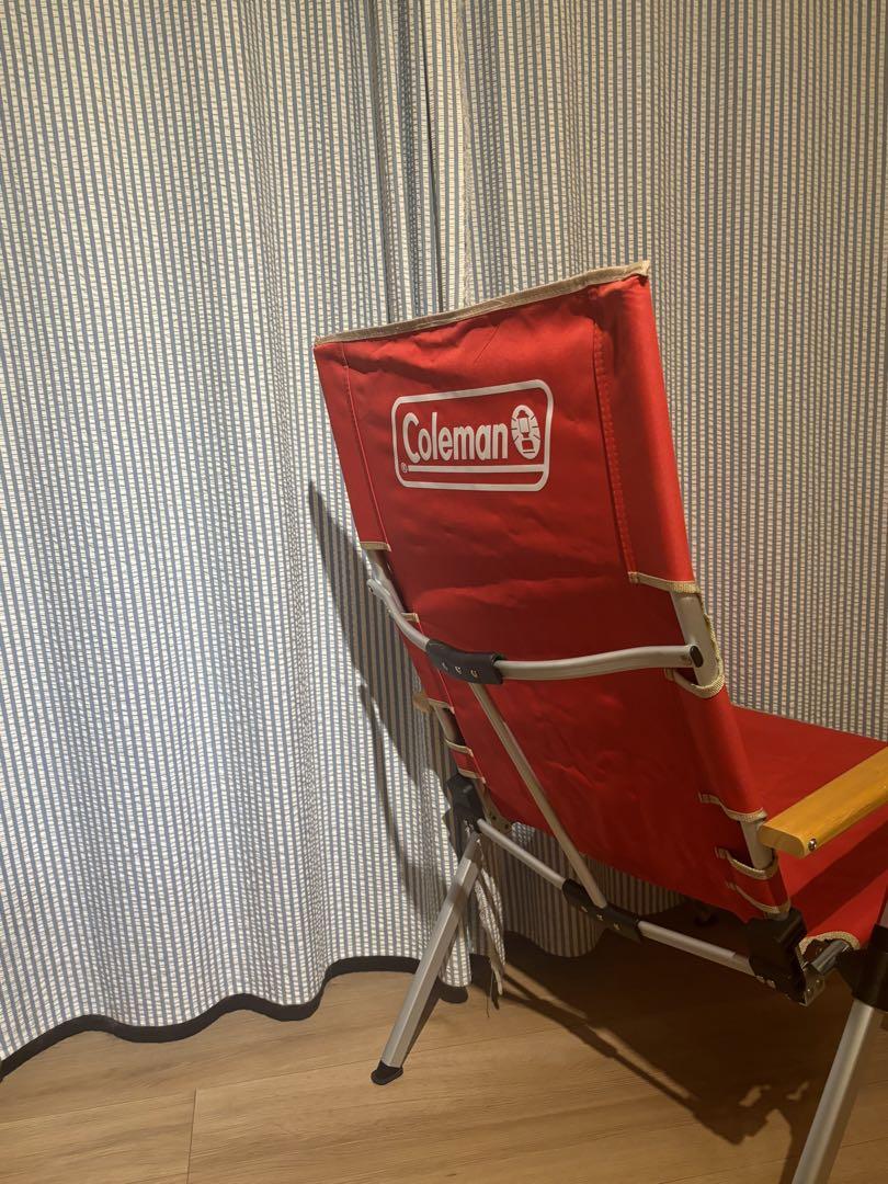 [希少] Coleman 折りたたみ　レイバックチェアアウトドアチェア 赤