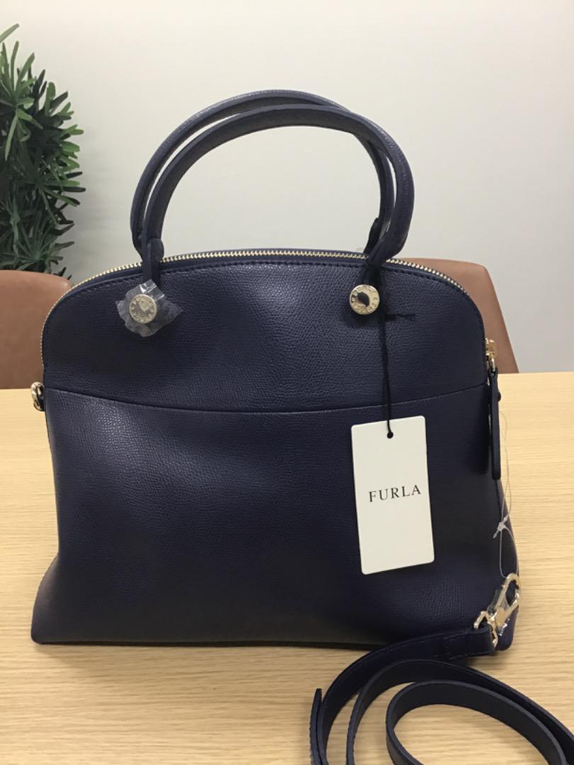 【OY】フルラ FURLA パイパー レザーネイビー ショルダー 2way