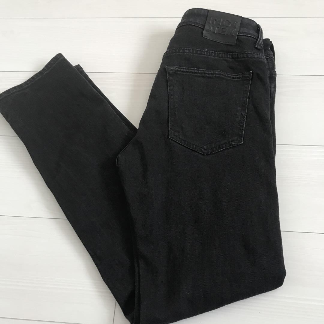 INCOTEX ブラックデニムパンツ