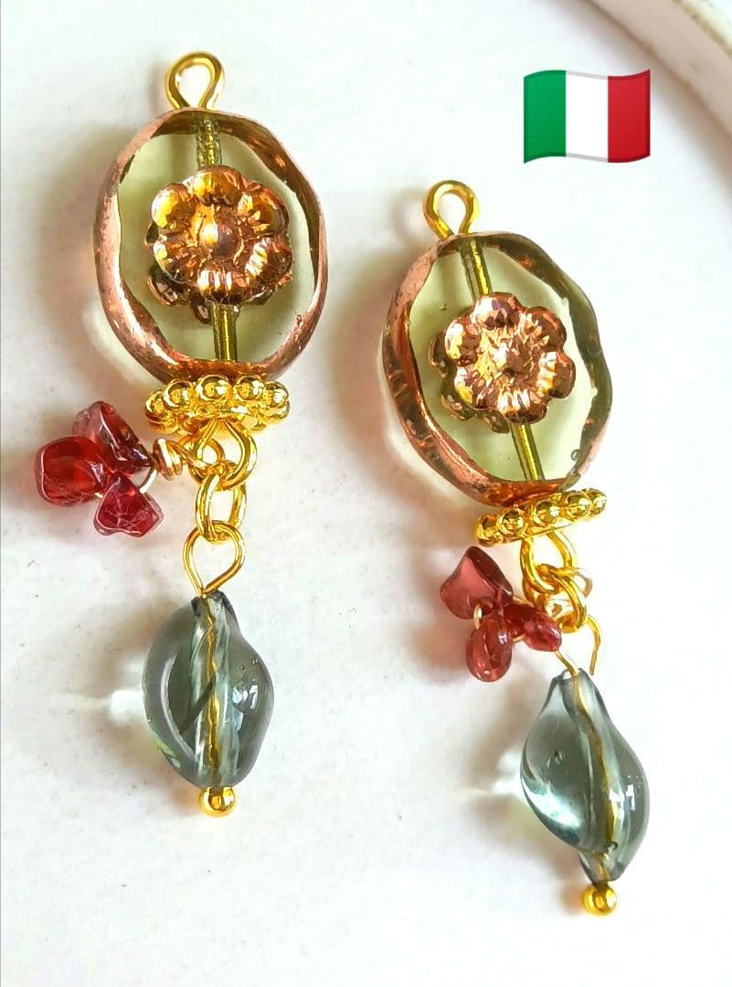 8607 チェコビーズ ベネチアンビーズ レッドスピネル パーツ