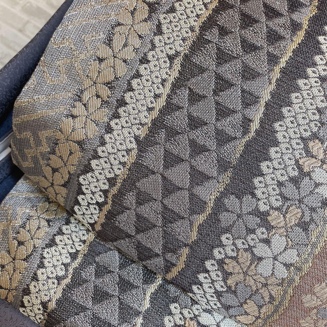 訪問着　フルセット　花唐草　手刺繍　地紋　さが美　はればれ加工　付け下げ　L5