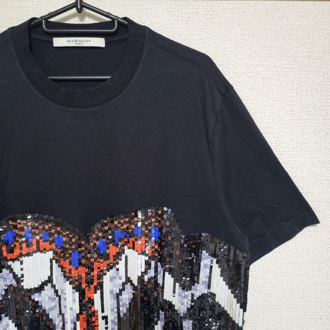 8900□極美品 GIVENCHY Tシャツ 半袖 シークイン ブラック