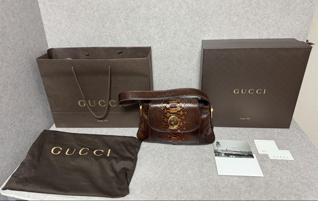 未使用 パイソン ワンショルダーバッグ GUCCI グッチ 251811 蛇革