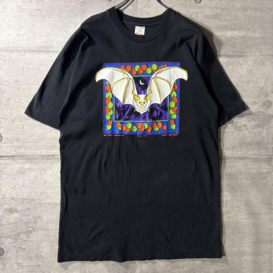 90s USA製 フルーツオブザルーム テントバット 両面プリント L