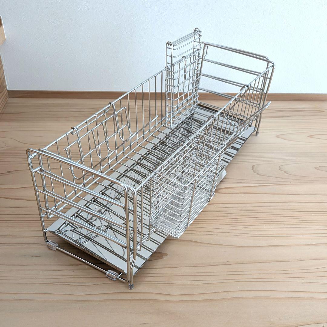 【極美品】　ステンレス 水切りカゴ　水切りラック　伸縮　スライド　大容量