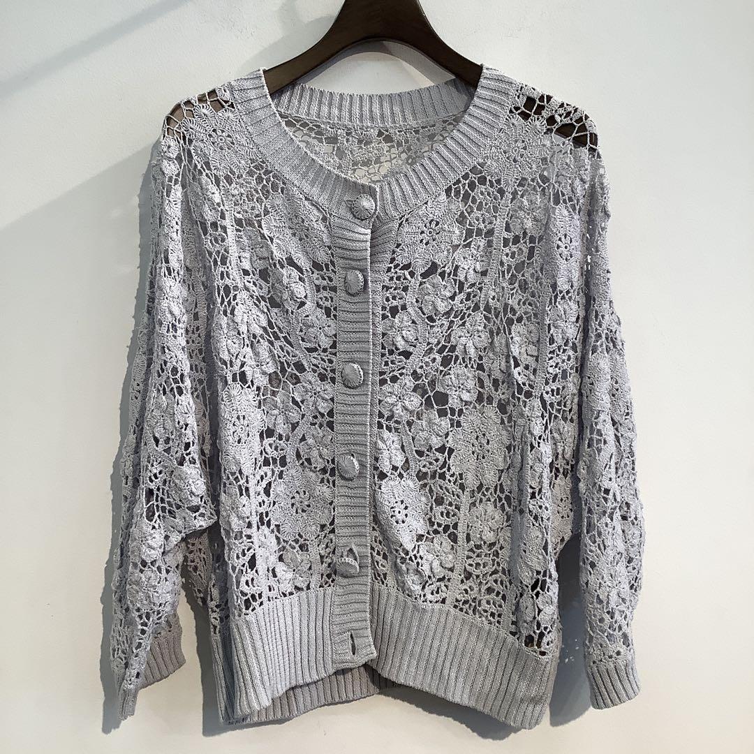 Leilianレリアン 花柄レース刺繍カーディガン サイズ13＋ - メルカリ