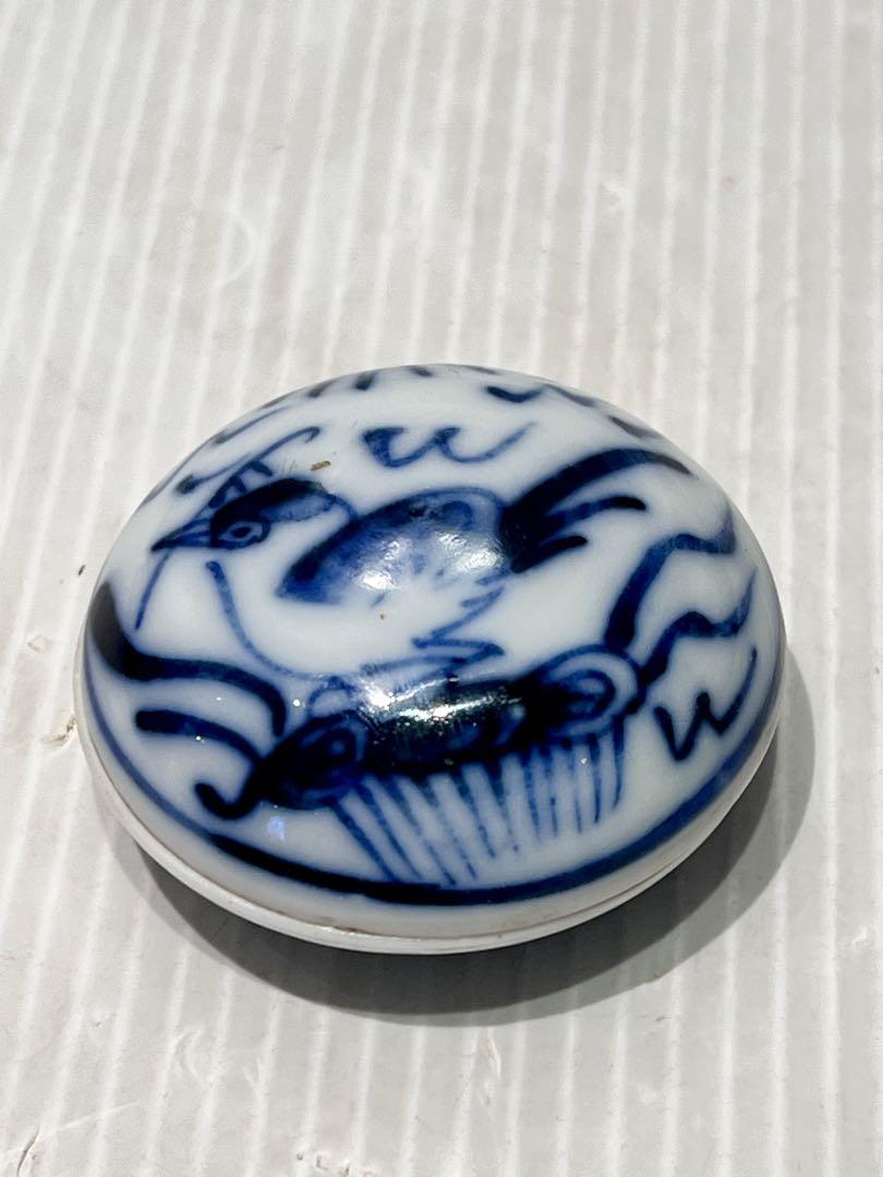古染付 骨董 中国骨董 時代物 中国古玩 明 清 唐物 合子 香合 茶道具