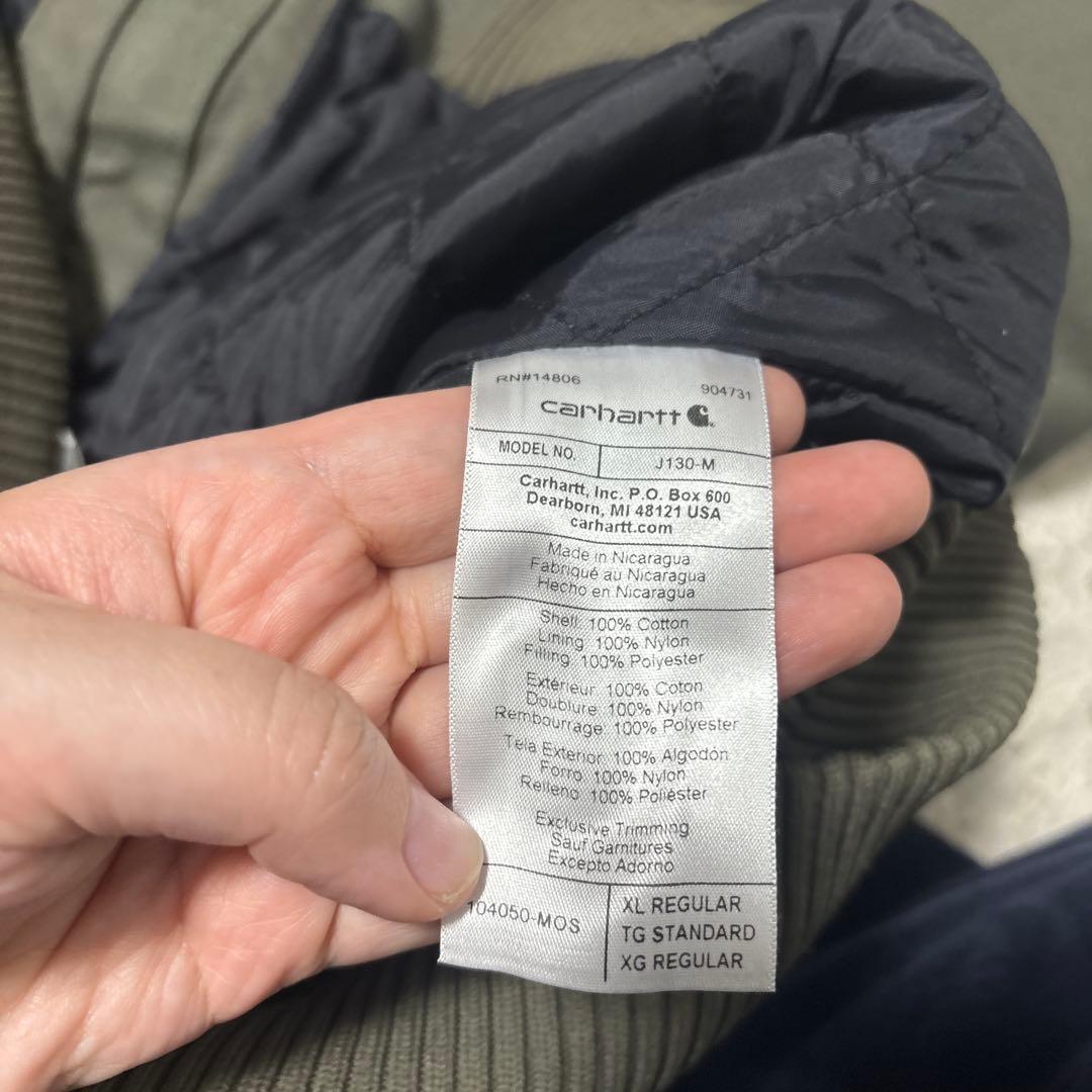 カーハート ダック地 アクティブジャケット カーキー 中綿キルティング 2527