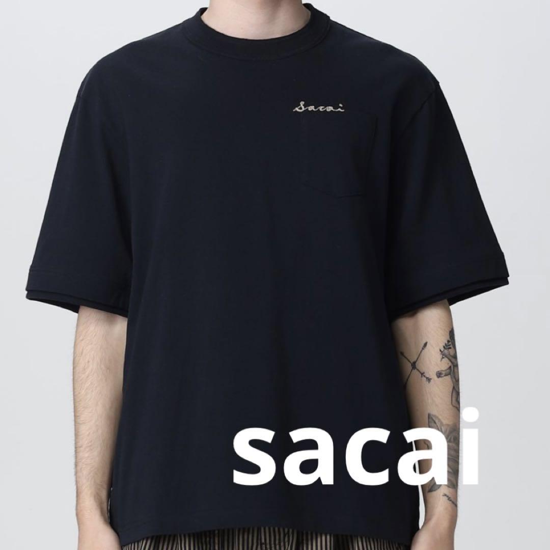 sacai  トップス　Tシャツ　3 シャツ　ブラック　ロゴ　メンズ