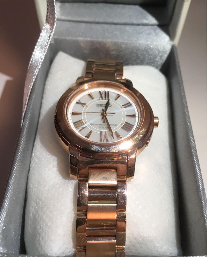 お得100%新品 SEIKO ソーラー電波 腕時計 ピンクゴールド vBeVP-m92458146216 LUKIAセイコー ルキア 本物保証新品
