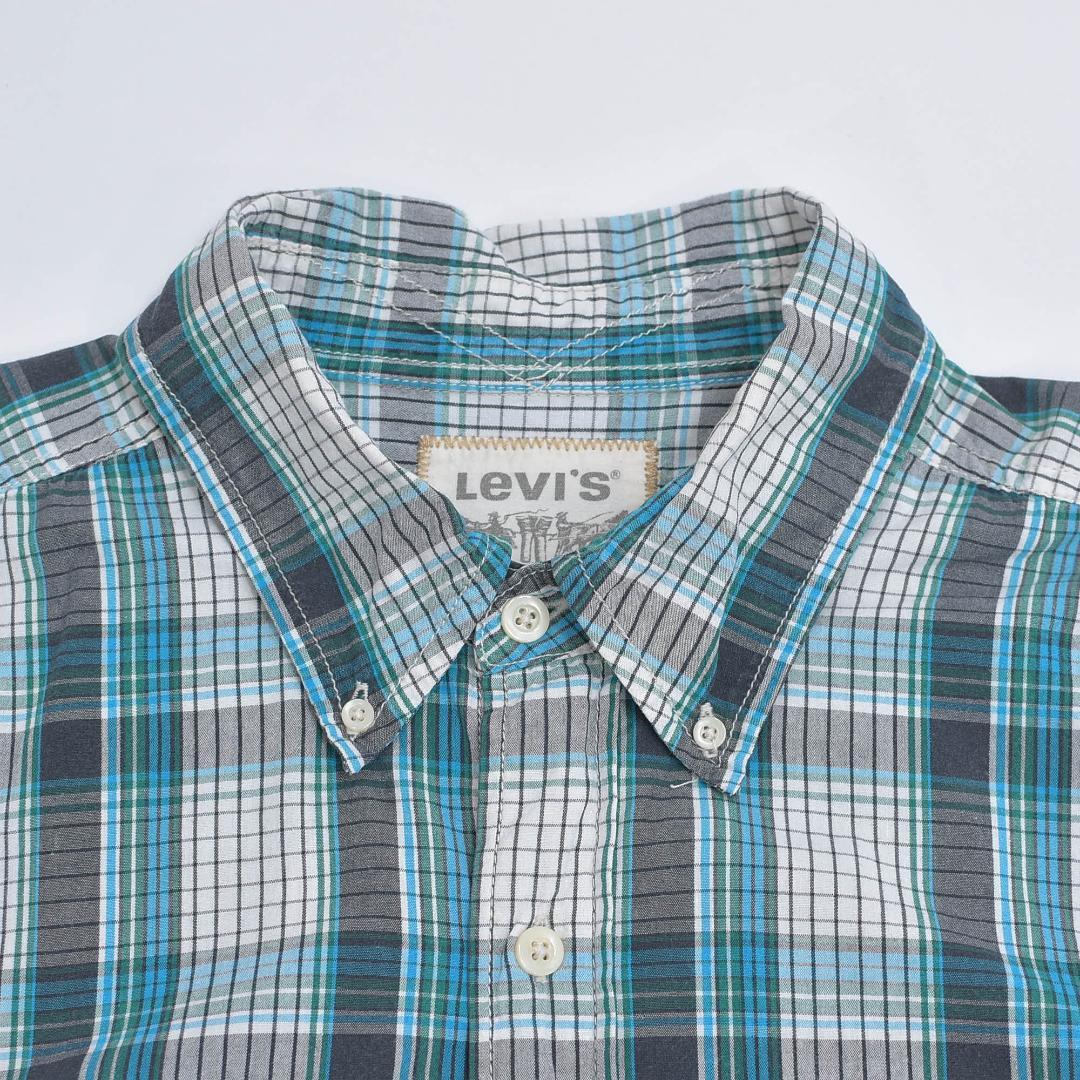 00s〜Levi'sリーバイス 背にドクロ プリント デザイン チェック シャツ
