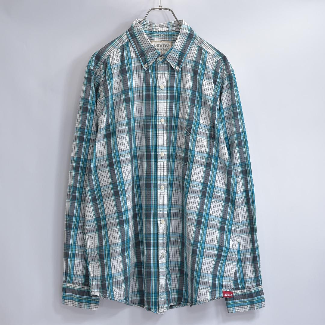 00s〜Levi'sリーバイス 背にドクロ プリント デザイン チェック シャツ