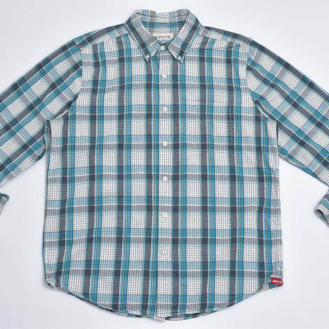 00s〜Levi'sリーバイス 背にドクロ プリント デザイン チェック シャツ