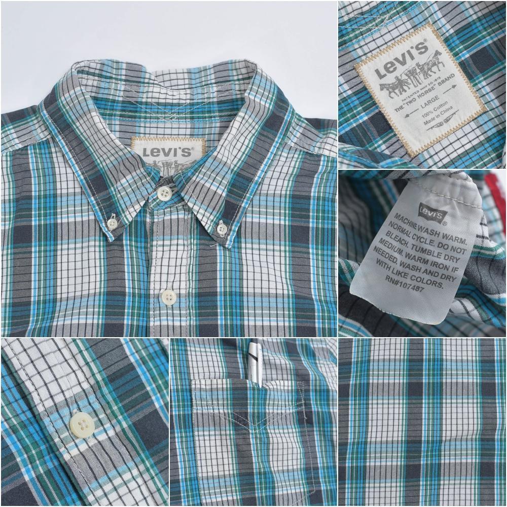 00s〜Levi'sリーバイス 背にドクロ プリント デザイン チェック シャツ