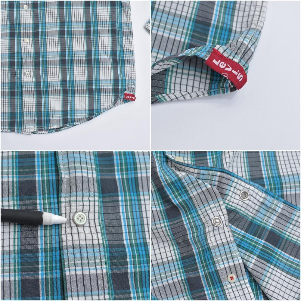 00s〜Levi'sリーバイス 背にドクロ プリント デザイン チェック シャツ