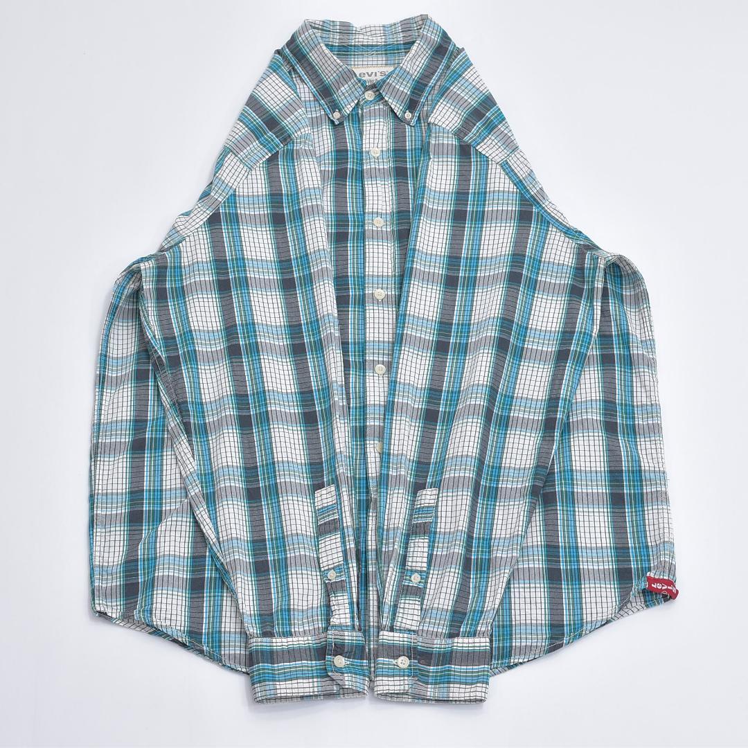 00s〜Levi'sリーバイス 背にドクロ プリント デザイン チェック シャツ