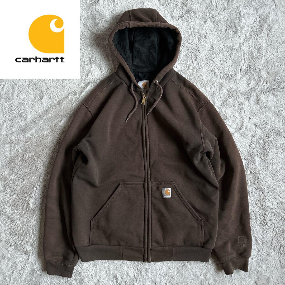 Carhartt フルジップパーカー ダークブラウン M メキシコ製 - メルカリ